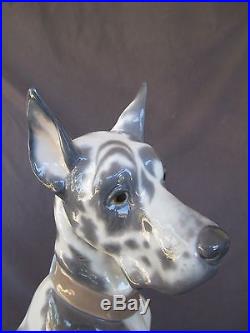 Retired Lladro Porcelain #6558 Great Dane Perfect condition withbox