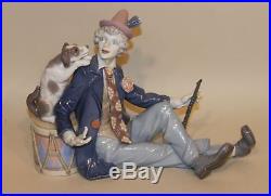 Retired Lladro Spain Porcelain Figurine Musical Partners 5763 Clown & Puppy Dog