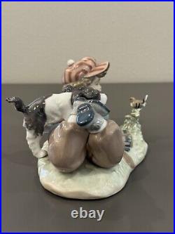 Retired Lladro Study Buddies Boy withDog Figurine #5451 No Box