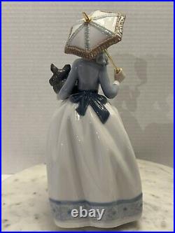 Retired Nao By Lladro #472 My Friends Young Lady with Dog & Parasol Figurine