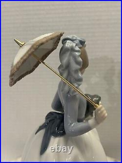 Retired Nao By Lladro #472 My Friends Young Lady with Dog & Parasol Figurine