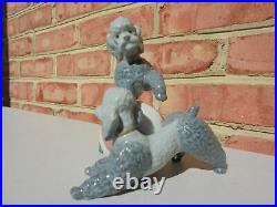 Scarce Lladro Porcelain Playing Poodles w Beach Ball Playful Dogs Figure #1258