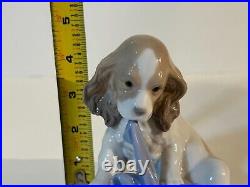 Signed by artist! LLADRO CAN'T WAIT DOG FIGURINE #8312 Rare Utopia Collection