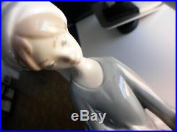 Signed by artist large Lladro figurine of duck and dog carer