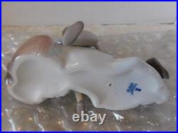 Stunning Lladro Spain Figure #6229 Contented Companion Girl Brushing Dog / Mint