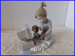 Stunning Lladro Spain Figure #6692 Computing Companions Girl With Dog / Mint