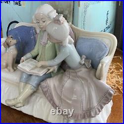Stunning Vintage Rare Lladro Story Time #5229 Girl Boy Couch Dog Retired