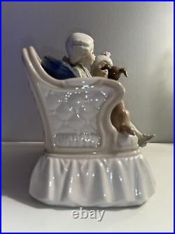 Stunning Vintage Rare Lladro Story Time #5229 Girl Boy Couch Dog Retired No Box