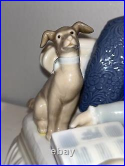 Stunning Vintage Rare Lladro Story Time #5229 Girl Boy Couch Dog Retired No Box