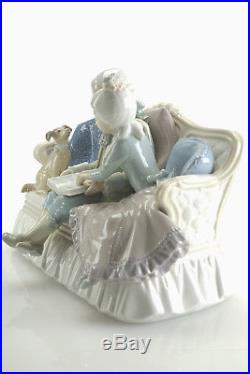 Superb Vintage Lladro Story Time Figurine #5229 Retired Boy Girl Dog on Couch