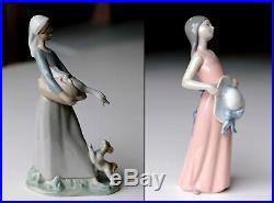 Two Lladro 4866, Lladro 5008,'Girl with Goose and Dog','The Dreamer Girl