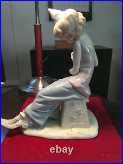 Unique Unmarked Second Lladro 5059-clown With Saxophone-without Dog