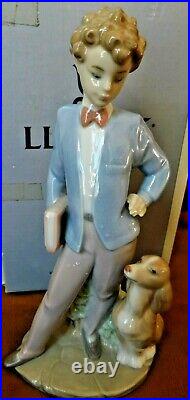 VINTAGE LLADRO #6023 SUNDAY'S CHILD NINO DOMINGO Boy with Dog 1993 IOB