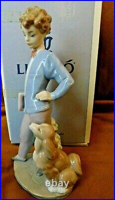 VINTAGE LLADRO #6023 SUNDAY'S CHILD NINO DOMINGO Boy with Dog 1993 IOB