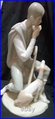 VINTAGE LLADRO COUNTRY BOY SHEPHERD With DOG RETIRED 1985 VINCENTE MARTINEZ