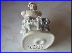 VINTAGE LLADRO FIGURINE GIRL WITH FLOWERS BASKET & DOG #1088 Issued 1970-1990