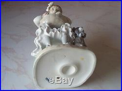 VINTAGE LLADRO FIGURINE GIRL WITH FLOWERS BASKET & DOG #1088 Issued 1970-1990