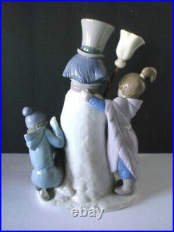 VTG 1990 Lladro Porcelain Figurine THE SNOWMAN #5713 Glossy Kids Dog Retired