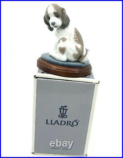 VTG 1994 LLADRO Gently Surprise Puppy with Butterfly on Tail Figurine 6210 4In