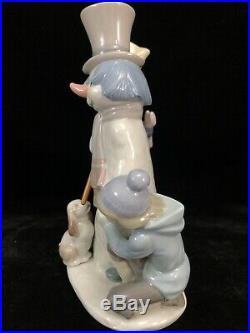 VTG LLADRO SPAIN #5713 THE SNOWMAN Porcelain FIGURINE Boy Girl Dog Christmas Art