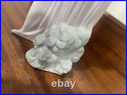 VTG Lladro Lady Holding Pekingese Dog Glossy Porcelain Dated 1970. READ