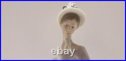 VTG Lladro Lady Holding Pekingese Dog Retired Mint Statue Glossy Porcelain Rare