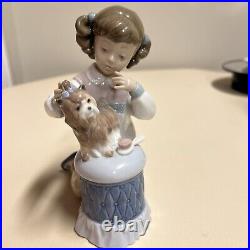 Very Rare Beautiful Lladro #6635 (my Pretty Puppy) Made In Spain Mint