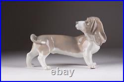 Vintage 1969-1981 Spain Porcelain figurine LLADRO BASSETT Marked 12 cm