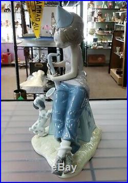Vintage 1971-1974 Lladro Porcelain Clown with Dog Figurine (#5059)