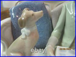 Vintage 1983 Spain Daisa Lladro Children on Couch with Dog Story Time (CH)