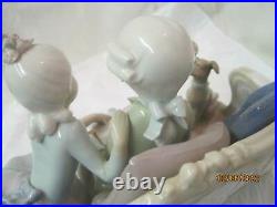 Vintage 1983 Spain Daisa Lladro Children on Couch with Dog Story Time (CH)