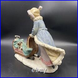 Vintage 1991 Lladro Playful Push Winter Eskimo Dogs Sleigh Christmas 12234