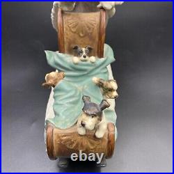 Vintage 1991 Lladro Playful Push Winter Eskimo Dogs Sleigh Christmas 12234