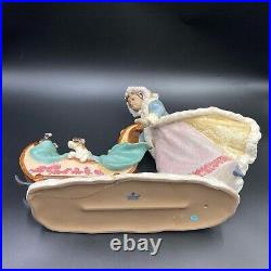 Vintage 1991 Lladro Playful Push Winter Eskimo Dogs Sleigh Christmas 12234