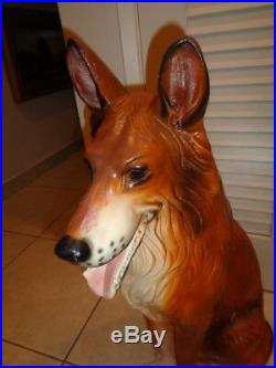 Vintage Ceramic Life Size Collie Dog Statue (30 by 20 by 10)