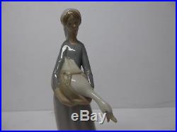 Vintage Estate Lladro #4866 Girl W Goose & Dog Porcelain Figurine Retired Nice