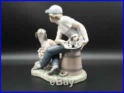 Vintage Estate Lladro 5376 This Ones Mine Porcelain Figurine Boy Dog & Puppies