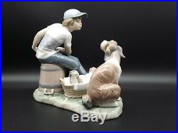 Vintage Estate Lladro 5376 This Ones Mine Porcelain Figurine Boy Dog & Puppies