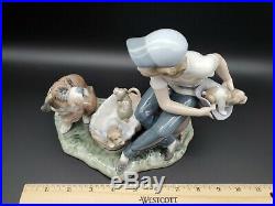 Vintage Estate Lladro 5376 This Ones Mine Porcelain Figurine Boy Dog & Puppies