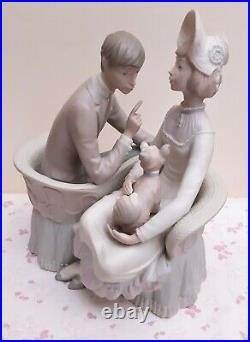 Vintage LLADRO Matte Figurine #4830 You & Me Man, Lady & Dog Seated