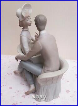 Vintage LLADRO Matte Figurine #4830 You & Me Man, Lady & Dog Seated