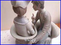 Vintage LLADRO Matte Figurine #4830 You & Me Man, Lady & Dog Seated