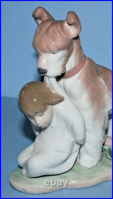 Vintage LLADRO SAFE AND SOUND FIGURINE 6556 Dog with Child Retired 1998 Event BNIB