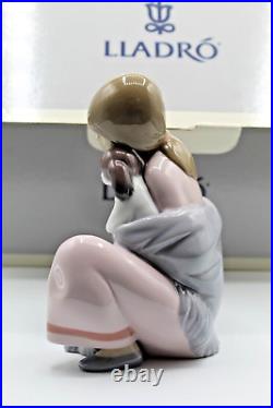 Vintage LLADRO Spain SNUGGLE UP Girl With Dog Puppies Porcelain Figurine #6226