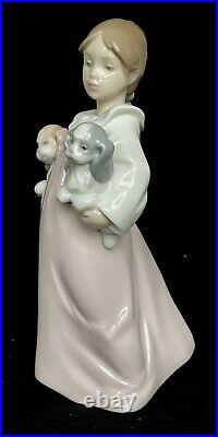Vintage LLadro Arms Full of Love Young Girl Holding 2 Dogs Comes With Box- COA