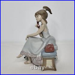 Vintage LLadro Chit Chat Porcelain Girl Dog Figurine #5466 7.5 x 5.5 With Box