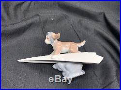Vintage Lladro 1999 Dog on a Paper Plane
