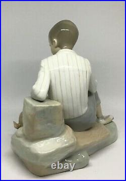 Vintage Lladro #4755 Boy Playing with Dog Porcelain Figurine Retired Spain 10T