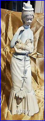 Vintage Lladro 4893 My Dog Porcelain Figurine Lady With Dog Retired 2004