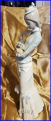 Vintage Lladro 4893 My Dog Porcelain Figurine Lady With Dog Retired 2004